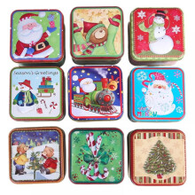 10-Pack Square Christmas Cookie Tins – Santa Tinplate Candy Boxes, Holiday Empty Metal Gift Boxes for Party Favors, Compatible with Xmas Treats