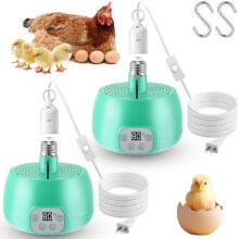 Calentador para gallinero con temporizador y temperatura ajustable.