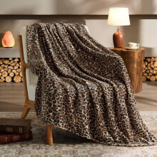 Leopard Print Throw Blanket – Soft Cheetah Blanket for Bed & Couch, Cozy Lightweight Fleece Animal Print Throw, 50"x 60", Brown