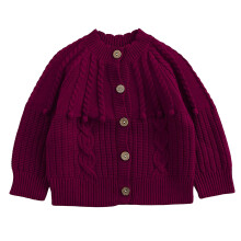 Rompertje met lange mouwen van katoen voor baby meisjes – Rood, gebreide bodysuit van wolmix, geschikt voor herfst/winter en lente