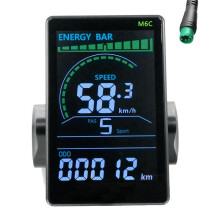 M6C E-Bike LCD-Anzeige MessgeräT 24V-60V E Scooter LCD-Panel Farbbildschirm mit USB für Mountain Electric Bike (5PIN)