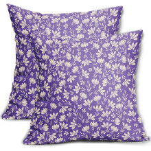 Fodere per cuscini floreali vintage 18x18, set da 2, federe rustiche in lino con motivo floreale per divano, letto e arredamento in stile rustico.