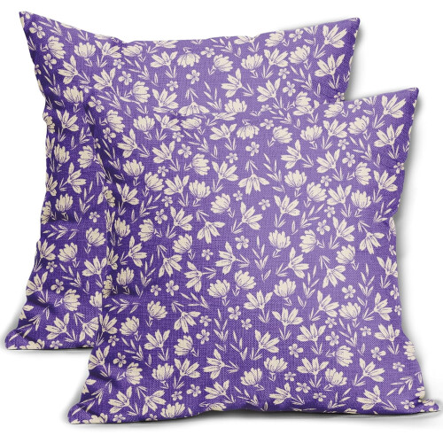 Conjunto de 2 capas de almofada vintage com estampa floral, 45x45cm (18x18 polegadas).