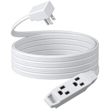 Extensão elétrica de 90 cm com plugue plano, 3 tomadas, calibre 16/3, 125 V