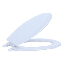 Soft Standard Vinyl Toilet Seat,White - 17 Inch Soft Vinyl Cover with Comfort Foam Cushioning - Fits All Standard Size Fixtures - Easy to Install