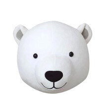 Cute Animals Elephant Head Stuffed Plush Doll Kids Girls Bedroom Wall Hanging Decoration Artwork Toys Nordic Style Photo Props - Bear