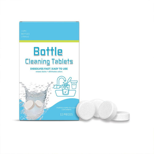 Rengöringstabletter för vattenflaskor, 12-pack