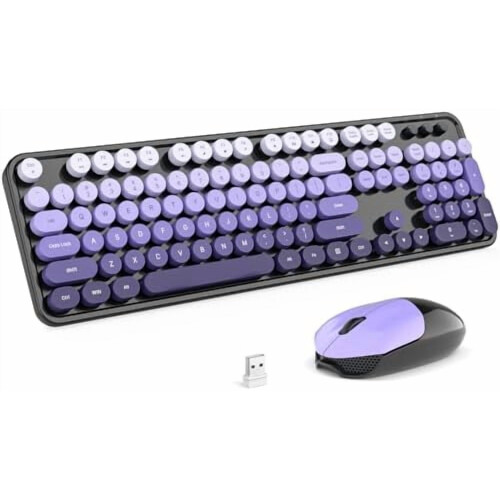 Bezdrátová klávesnice a myš pro psací stroj v retro stylu