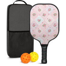 Floral Fiberglass Pickleball Paddles Set with 2 Balls & Bag, Compatible with Indoor/Outdoor Play