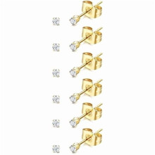 6 Pairs Tiny 2mm Stainless Steel Stud Earrings For Mens Womens CZ Round Ball Cartilage Earrings Set