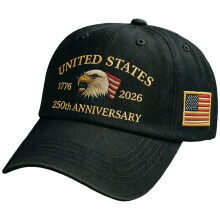 Gorra de béisbol patriótica de EE. UU. con bordado de águila calva, color negro1