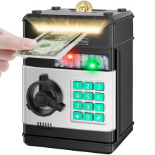 Elektronisk hæveautomat sparegris til børn, 4-cifret adgangskode,