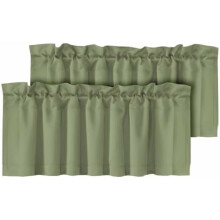 Saliegroene thermische volantgordijnen 52x18 inch (4 stuks)