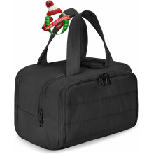 Lightweight Wide-Open Travel Toiletry Bag for Women – Puffy Cosmetic Organizer with Handle, Compatible with Essentials & Toiletries