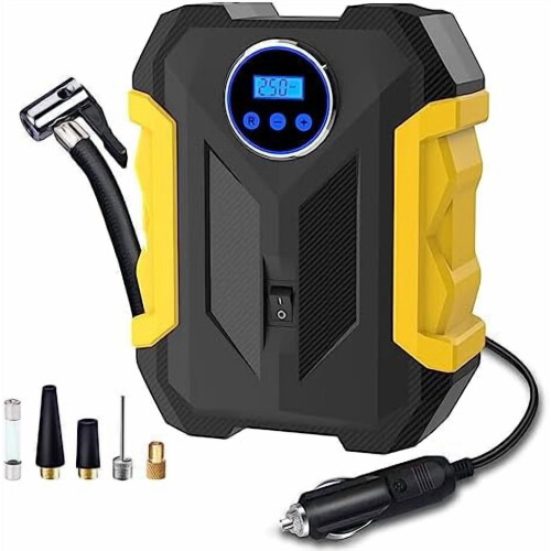 Car Air Compressor Portable Tire Inflator 12V with LED Light