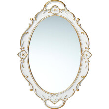 LONGWIN vintage oval wall mirror white 10 x 14.5 inch