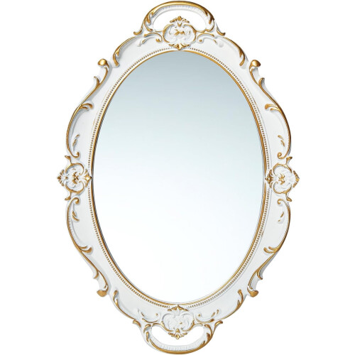 LONGWIN vintage oval wall mirror white 10 x 14.5 inch