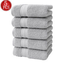 Lot de 5 serviettes de toilette premium, 35,5 x 71 cm, en coton, ultra douces et très absorbantes, idéales pour la salle de bain, la salle de