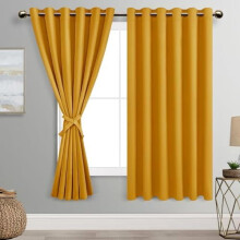 Fall Blackout Curtains for Bedroom, Pumpkin Orange, 70x63", Grommet Top, Room Darkening & Privacy, with Tiebacks, Set of 2 Panels