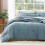 King Comforter Set Dusty Blue 3-Piece Prewashed Lightweight 1