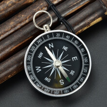 Aluminum Hiking Survival Compass – Mini Pocket Navigation Tool, Black, 44mm, Large Font, Outdoor Orienteering | Compatible with All Standard Gear