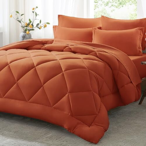 Σετ παπλωμάτων Burnt Orange 7 τεμαχίων Queen