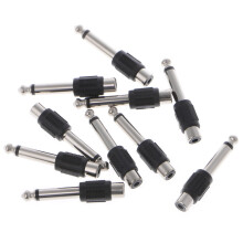 RCA-vrouwelijk naar 6,35 mm mono-mannelijke jack-adapter (10 stuks)