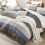 Blue and Brown Striped Comforter Set Queen 1