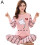 Damen-Pyjama-Set, Langarm-Oberteil, Nachtwäsche, Pyjama W8I3 1