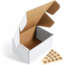 6x4x3 Shipping Boxes Small Corrugated Cardboard Box - 25 Pack White Mailing Boxes for Packaging Small Business, Mailer Box