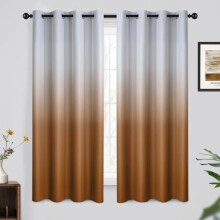 Ombre Thermal Curtains Greyish White to Burnt Orange 2