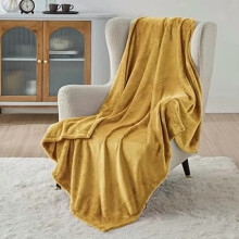 GentleSoft Twin XL Fleece Blanket Dorm Bedding - Lightweight Soft Cozy Blankets for Bed, Sofa, Couch, Travel, Camping, Yellow, 66"x90"