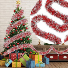 Guirlanda de Natal com enfeites metálicos para árvore de Natal, guirlanda torcida para pendurar no teto, decoração para festas de Ano Novo,