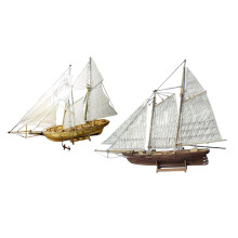 1/130 1/120 Scale Wooden Sailboat Model Kit Harvey Ship Puzzle for Kid Adult
