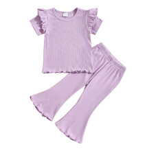 Set de haine de vară pentru bebeluși și fetițe, cu mânecă scurtă, bluze și pantaloni scurți, 2 buc, pentru copii, 12-18 luni
