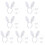 7Stk Bunny Cosplay Set Weiß Mit Haarband, Fliege 8