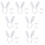7Stk Bunny Cosplay Set Weiß Mit Haarband, Fliege 9