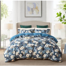 Σετ παπλωματοθήκης με floral σχέδιο boho, 3 τεμάχια, Queen size