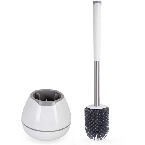 Silikon-Toilettenbürsten-Set mit Aluminiumgriff