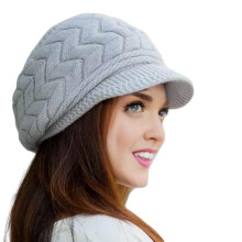 Gorro de invierno para mujer, grueso, de felpa, tejido de punto, ala corta, resistente al calor y al viento, ideal para ir al trabajo o para