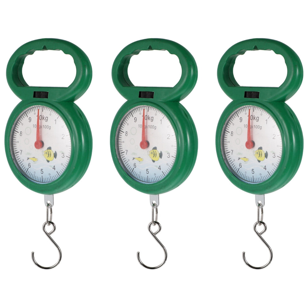 OUNONA Portable Spring Scale with Plastic Hook for Weighing Green Color Small and 3pcs-image-OPC-PRQW9PQ-NEW
