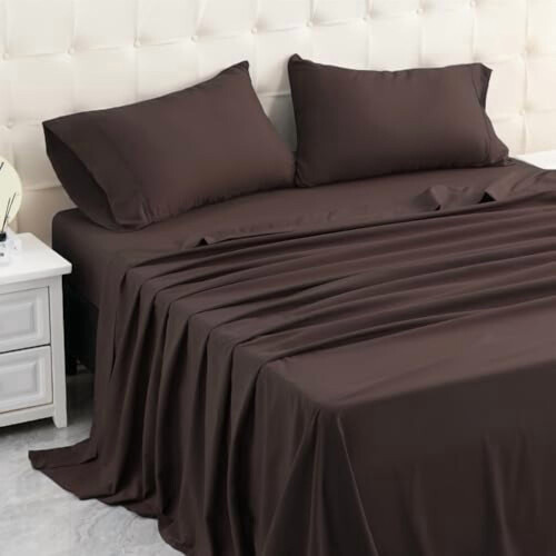 Ensemble de draps en microfibre pour lit simple – Gris foncé, 3 pièces