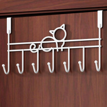 CheAAlet Hooks Behind The Door - Cat Style Hanging Rack Shelves, No Hole Bedroom Hooks for Clothes Storage, Versatile and Easy to Use White