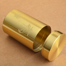 OUNONA runde Teedose mit Deckel, goldfarben