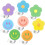 8-pak pastelfarvede blomster- og smileskilte med klips 1
