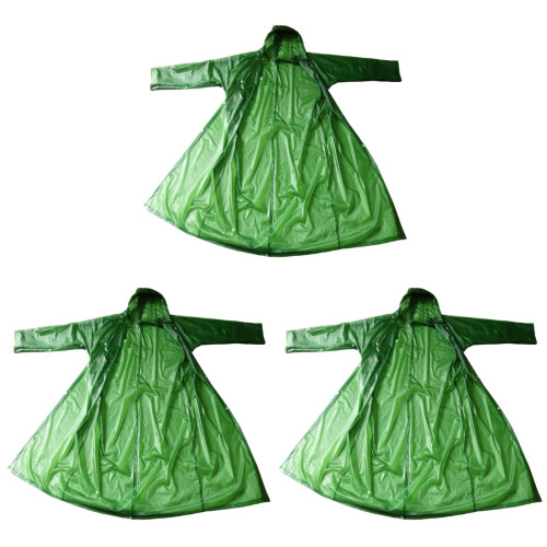 3Pièces Poncho Vert Adulte Pour Camping 1