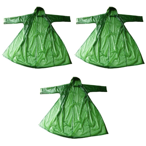 3Pièces Poncho Vert Adulte Pour Camping 2