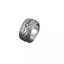 Anillo EASTIN para hombre con nudo infinito celta irlandés, de acero inoxidable, tallas 8-15-10, color oro.