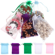 OUNONA50 pezzi Sacchetti regalo con coulisse in organza traspirante, colori assortiti per articoli per feste