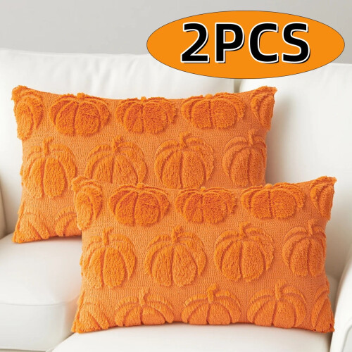 Housses de coussin citrouille 30 x 50 cm, lot de 2
